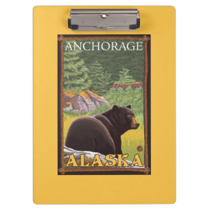 Carpeta De Pinza Oso negro en el bosque - Anchorage, Alaska