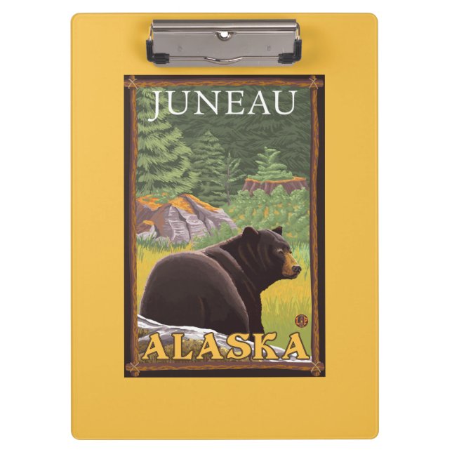 Carpeta De Pinza Oso negro en el bosque - Juneau, Alaska (Anverso)