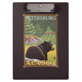 Carpeta De Pinza Oso negro en el bosque - Petersburgo, Alaska