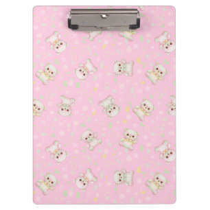 Carpeta De Pinza Oso pastel adorable y formas geométricas sin fisur
