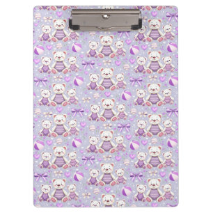 Carpeta De Pinza Oso Rayado Morado y Juguetes Sin Costuras
