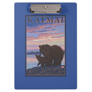 Carpeta De Pinza Oso y Cub - Katmai, Alaska