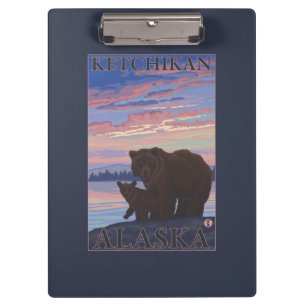 Carpeta De Pinza Oso y Cub - Ketchikan, Alaska