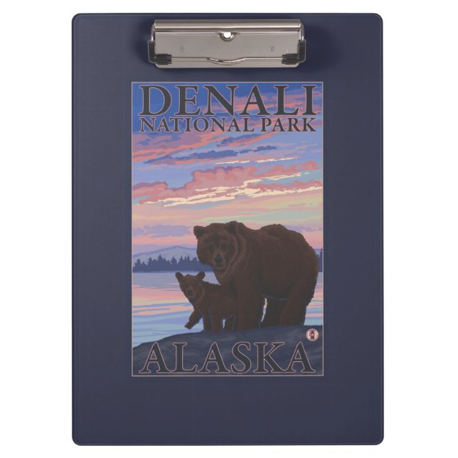 Carpeta De Pinza Oso y Cub - parque nacional de Denali, Alaska (Anverso)