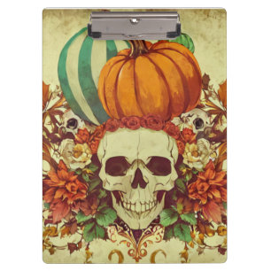Carpeta De Pinza Otoño/otoño/Halloween/calabaza/esqueleto