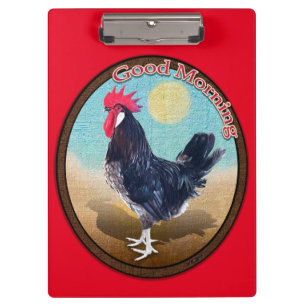 Carpeta De Pinza Oval de Menorca Rooster Buenos Días
