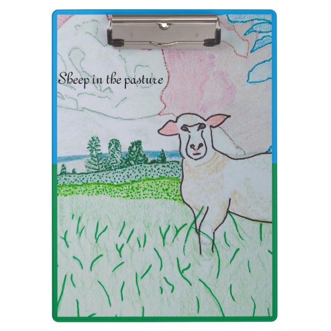 Carpeta De Pinza Oveja en la pastura (Anverso)