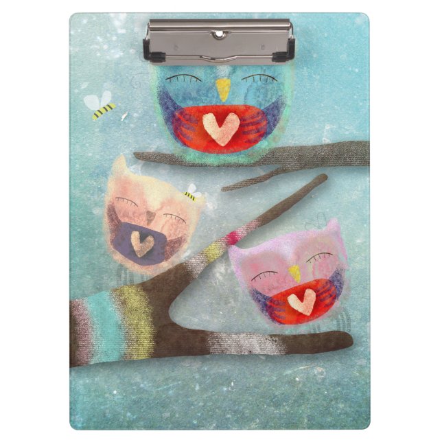 Carpeta De Pinza Owl Owly Owls Cute Smiting (Anverso)