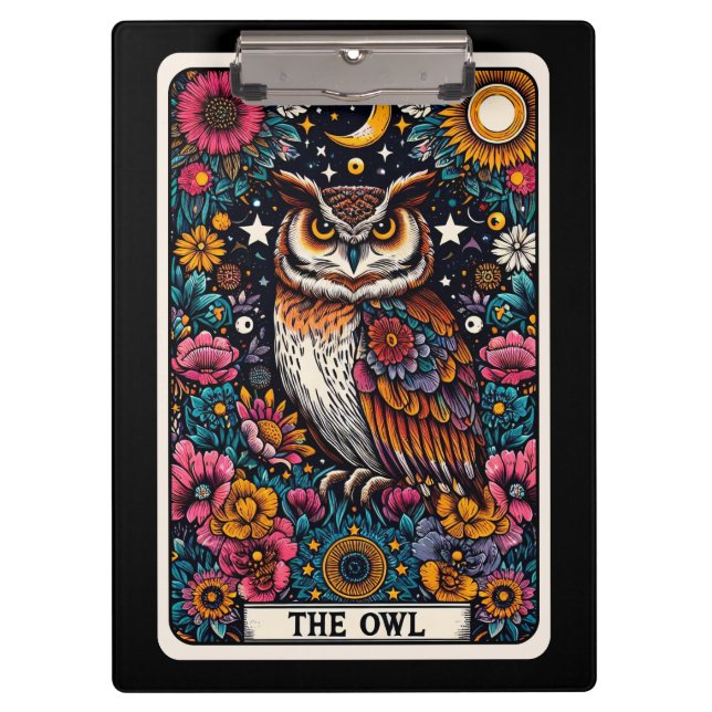 Carpeta De Pinza Owl Tarot Card – Mystical Wisdom (Anverso)
