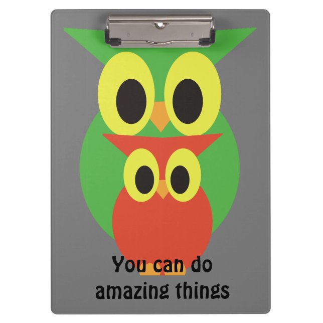 Carpeta De Pinza Owls Green y Red (Anverso)