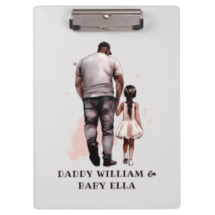 Carpeta De Pinza Padre e hija negros personalizados