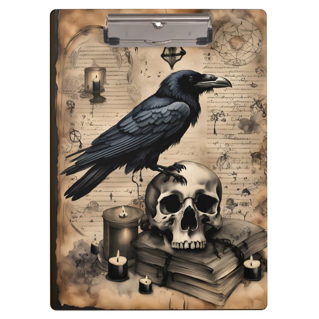 Carpeta De Pinza Página Raven and Skull Arcane (Anverso)