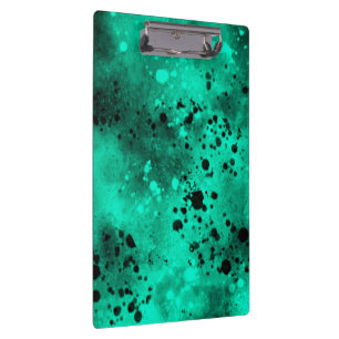 Carpeta De Pinza Paint Splatt Effect Green & Black