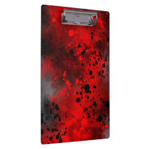 Carpeta De Pinza Paint Splatt Effect Red & Black