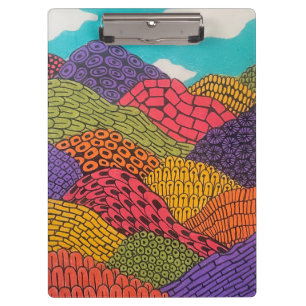 Carpeta De Pinza Paisaje abstracto curvo y flexible con lápices de