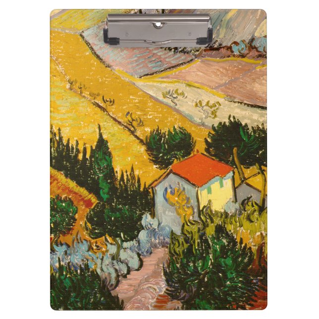 Carpeta De Pinza Paisaje con House y PloughmaVincent van Gogh (Anverso)