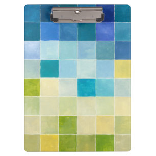 Carpeta De Pinza Paisaje con los cuadrados Pixilated multicolores