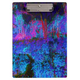 Carpeta De Pinza Paisaje de jardín impresionista de azul oscuro y r