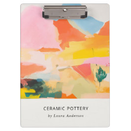 Carpeta De Pinza Paisaje de montaña abstracto boho rosa azul naranj