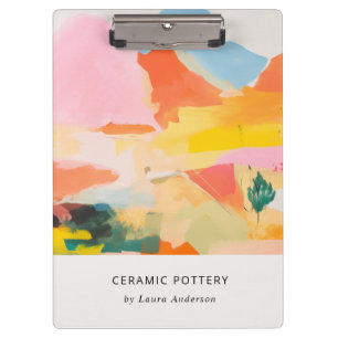 Carpeta De Pinza Paisaje de montaña abstracto boho rosa azul naranj