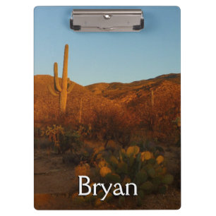 Carpeta De Pinza Paisaje del desierto de Saguaro Sunset I Arizona