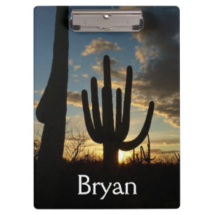 Carpeta De Pinza Paisaje del desierto de Saguaro Sunset II Arizona