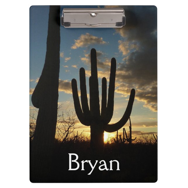 Carpeta De Pinza Paisaje del desierto de Saguaro Sunset II Arizona (Anverso)