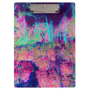 Carpeta De Pinza Paisaje Impresionista de Púrpura y Rosa Caliente