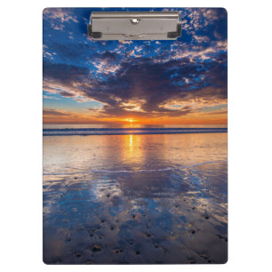 Carpeta De Pinza Paisaje marino dramático, puesta de sol, CA