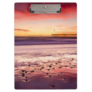 Carpeta De Pinza Paisaje marino y muelle al atardecer, CA
