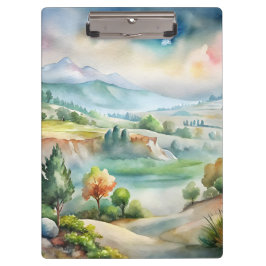 Carpeta De Pinza Paisaje montañoso acuarela