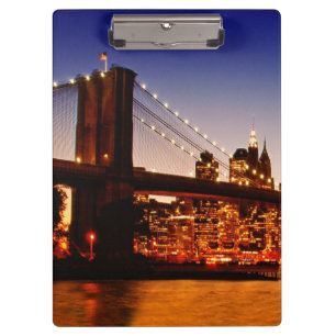 Carpeta De Pinza Paisaje urbano de Nueva York con el puente sobre