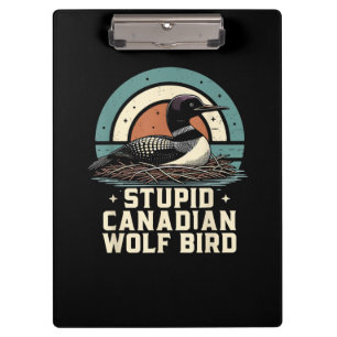 Carpeta De Pinza Pájaro Lobo Canadiense Estúpido