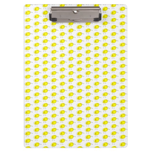 Carpeta De Pinza Pájaros Amarillos Divertidos Doodle (Anverso)