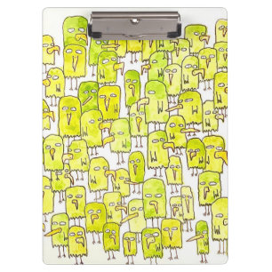 Carpeta De Pinza Pájaros de dibujos animados verdes divertidos