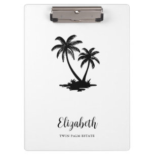 Carpeta De Pinza Palmera Tropical Personalizada Costera