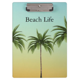 Carpeta De Pinza Palmeras en fila, vida en la playa