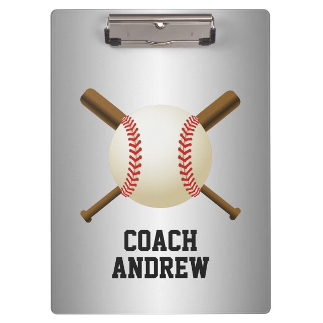 Carpeta De Pinza Palos y bola cruzados entrenador de béisbol (Anverso)