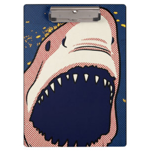 Carpeta De Pinza Panel Cómic de Mediotono de Mandíbula de Tiburón P