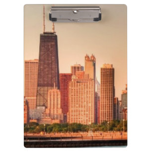 Carpeta De Pinza Panorama del horizonte de Chicago en la salida del