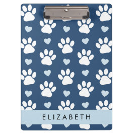 Carpeta De Pinza Papas de perro, garras blancas, corazones azules, 