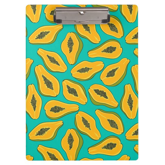 Carpeta De Pinza Papaya slices on turquoise (Anverso)