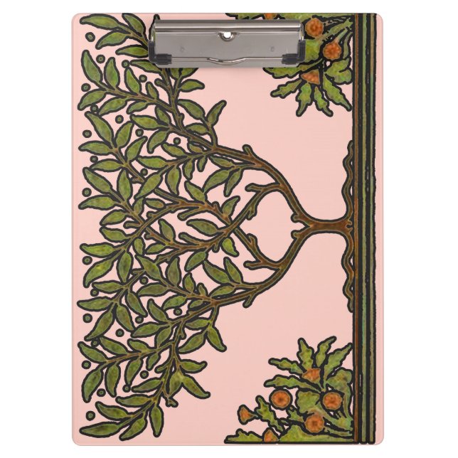 Carpeta De Pinza Papel de fondo floral de William Morris Tree Friez (Anverso)