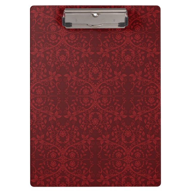 Carpeta De Pinza Papel pintado floral rojo detallado (Anverso)