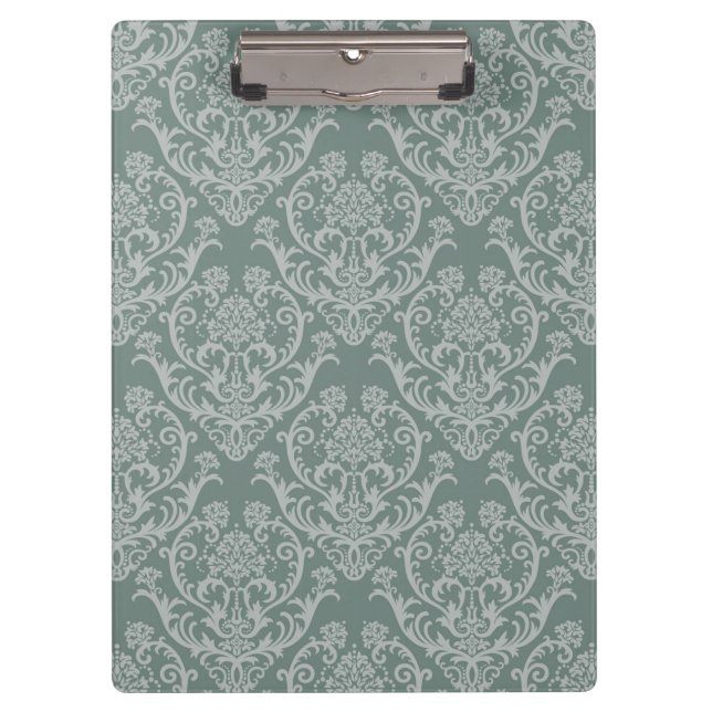 Carpeta De Pinza Papel pintado floral verde (Anverso)