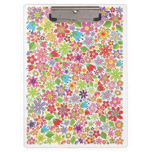 Carpeta De Pinza Papeles de oficina de jardín de flores brillantes