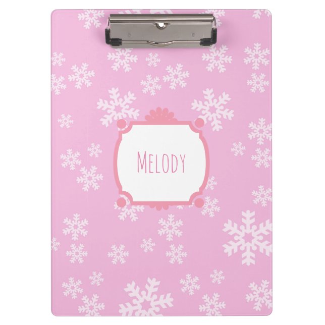 Carpeta De Pinza Paraíso de copas de nieve rosa bonito (Anverso)