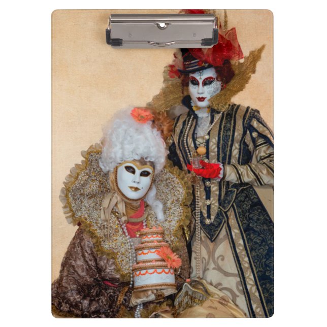 Carpeta De Pinza Pareja con disfraz de Carnaval, Venecia (Anverso)