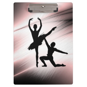 Carpeta De Pinza Pareja de baile de ballet con acento rosa