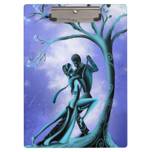 Carpeta De Pinza Pareja romántica bailando tango azul
